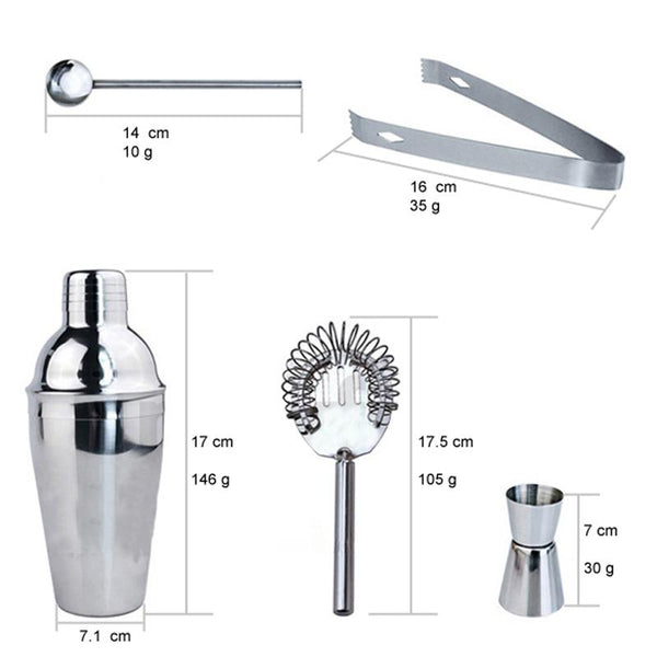 Stainless Steel Cocktail Shaker Bar Set